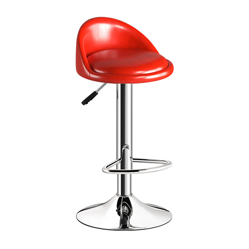 Lift and Rotate Height Stool Modern Indoor Leather Armless Bar Stool 1 Piece Red Clearhalo 'Bar Furniture' 'Bar Stools' 'bar_stools' 'furn' 'furn_bar_stools' 'furniture_bar_stools' 'Kitchen & Dining Furniture' 'kitchen&dining_furn' 'kitchen' 'kitchen_furn' Furniture' 4211564