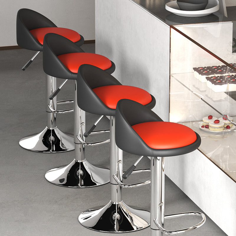 Lift and Rotate Height Stool Modern Indoor Leather Armless Bar Stool 1 Piece Clearhalo 'Bar Furniture' 'Bar Stools' 'bar_stools' 'furn' 'furn_bar_stools' 'furniture_bar_stools' 'Kitchen & Dining Furniture' 'kitchen&dining_furn' 'kitchen' 'kitchen_furn' Furniture' 4211565