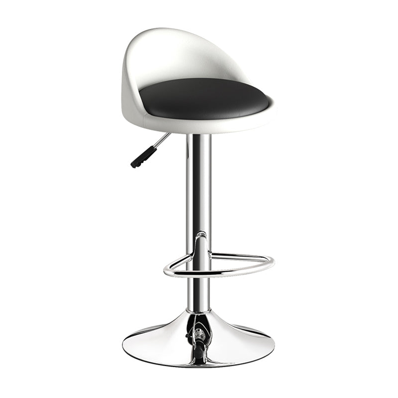 Lift and Rotate Height Stool Modern Indoor Leather Armless Bar Stool 1 Piece White Clearhalo 'Bar Furniture' 'Bar Stools' 'bar_stools' 'furn' 'furn_bar_stools' 'furniture_bar_stools' 'Kitchen & Dining Furniture' 'kitchen&dining_furn' 'kitchen' 'kitchen_furn' Furniture' 4211573