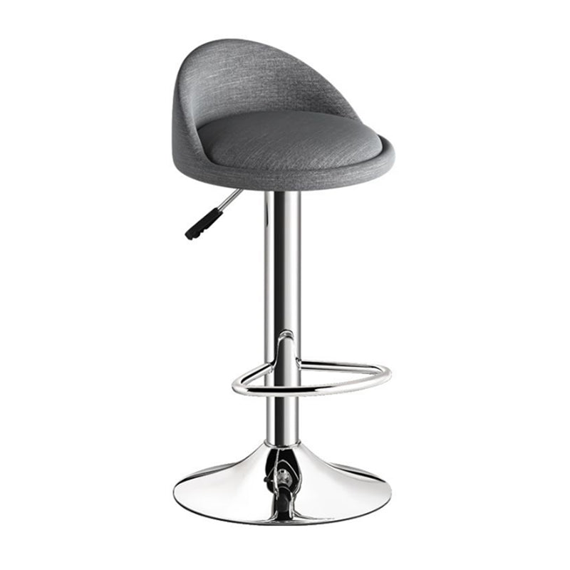 Lift and Rotate Height Stool Modern Indoor Leather Armless Bar Stool 1 Piece Grey Clearhalo 'Bar Furniture' 'Bar Stools' 'bar_stools' 'furn' 'furn_bar_stools' 'furniture_bar_stools' 'Kitchen & Dining Furniture' 'kitchen&dining_furn' 'kitchen' 'kitchen_furn' Furniture' 4211574