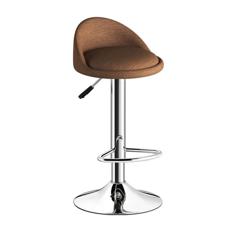 Lift and Rotate Height Stool Modern Indoor Leather Armless Bar Stool 1 Piece Light Brown Clearhalo 'Bar Furniture' 'Bar Stools' 'bar_stools' 'furn' 'furn_bar_stools' 'furniture_bar_stools' 'Kitchen & Dining Furniture' 'kitchen&dining_furn' 'kitchen' 'kitchen_furn' Furniture' 4211577