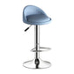 Lift and Rotate Height Stool Modern Indoor Leather Armless Bar Stool 1 Piece Blue Clearhalo 'Bar Furniture' 'Bar Stools' 'bar_stools' 'furn' 'furn_bar_stools' 'furniture_bar_stools' 'Kitchen & Dining Furniture' 'kitchen&dining_furn' 'kitchen' 'kitchen_furn' Furniture' 4211579