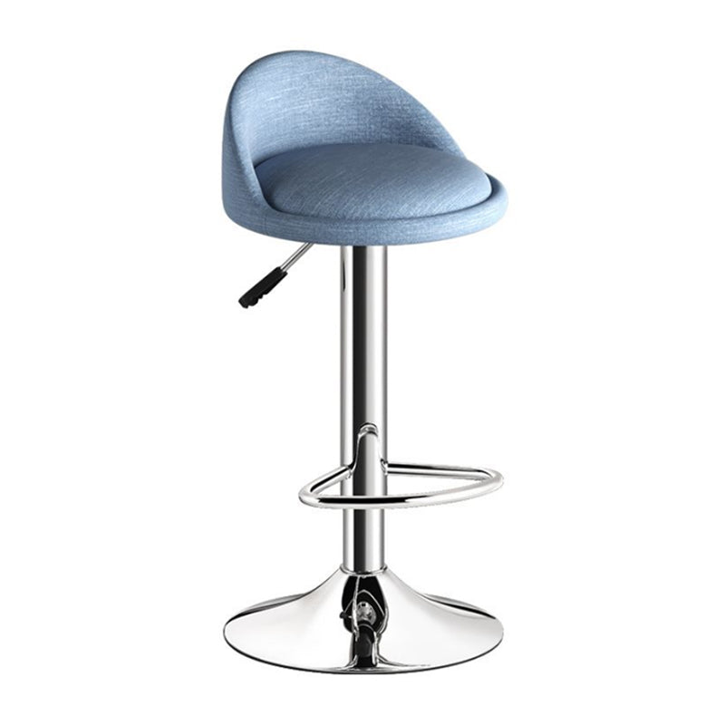 Lift and Rotate Height Stool Modern Indoor Leather Armless Bar Stool 1 Piece Blue Clearhalo 'Bar Furniture' 'Bar Stools' 'bar_stools' 'furn' 'furn_bar_stools' 'furniture_bar_stools' 'Kitchen & Dining Furniture' 'kitchen&dining_furn' 'kitchen' 'kitchen_furn' Furniture' 4211579