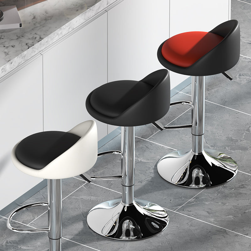 Lift and Rotate Height Stool Modern Indoor Leather Armless Bar Stool 1 Piece Clearhalo 'Bar Furniture' 'Bar Stools' 'bar_stools' 'furn' 'furn_bar_stools' 'furniture_bar_stools' 'Kitchen & Dining Furniture' 'kitchen&dining_furn' 'kitchen' 'kitchen_furn' Furniture' 4211581