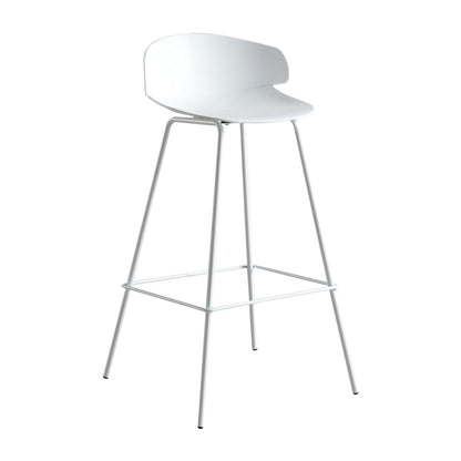 Scandinavian Plastic Metal Counter Stools Low Back Indoor Bar Stools with 4 Legs White 1 Piece Clearhalo 'Bar Furniture' 'Bar Stools' 'bar_stools' 'furn' 'furn_bar_stools' 'furniture_bar_stools' 'Kitchen & Dining Furniture' 'kitchen&dining_furn' 'kitchen' 'kitchen_furn' Furniture' 4211584