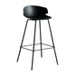 Scandinavian Plastic Metal Counter Stools Low Back Indoor Bar Stools with 4 Legs Black 1 Piece Clearhalo 'Bar Furniture' 'Bar Stools' 'bar_stools' 'furn' 'furn_bar_stools' 'furniture_bar_stools' 'Kitchen & Dining Furniture' 'kitchen&dining_furn' 'kitchen' 'kitchen_furn' Furniture' 4211585