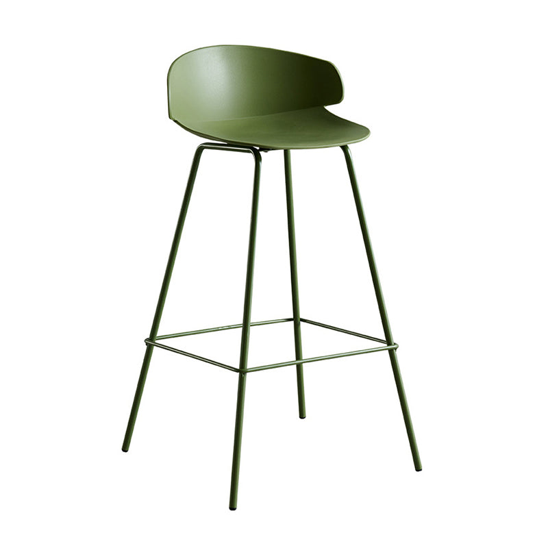 Scandinavian Plastic Metal Counter Stools Low Back Indoor Bar Stools with 4 Legs Clearhalo 'Bar Furniture' 'Bar Stools' 'bar_stools' 'furn' 'furn_bar_stools' 'furniture_bar_stools' 'Kitchen & Dining Furniture' 'kitchen&dining_furn' 'kitchen' 'kitchen_furn' Furniture' 4211592