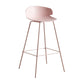 Scandinavian Plastic Metal Counter Stools Low Back Indoor Bar Stools with 4 Legs Pink 1 Piece Clearhalo 'Bar Furniture' 'Bar Stools' 'bar_stools' 'furn' 'furn_bar_stools' 'furniture_bar_stools' 'Kitchen & Dining Furniture' 'kitchen&dining_furn' 'kitchen' 'kitchen_furn' Furniture' 4211593