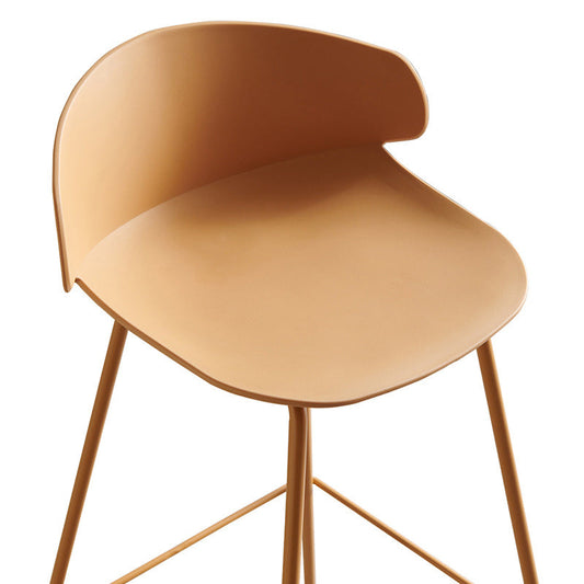 Scandinavian Plastic Metal Counter Stools Low Back Indoor Bar Stools with 4 Legs Clearhalo 'Bar Furniture' 'Bar Stools' 'bar_stools' 'furn' 'furn_bar_stools' 'furniture_bar_stools' 'Kitchen & Dining Furniture' 'kitchen&dining_furn' 'kitchen' 'kitchen_furn' Furniture' 4211594