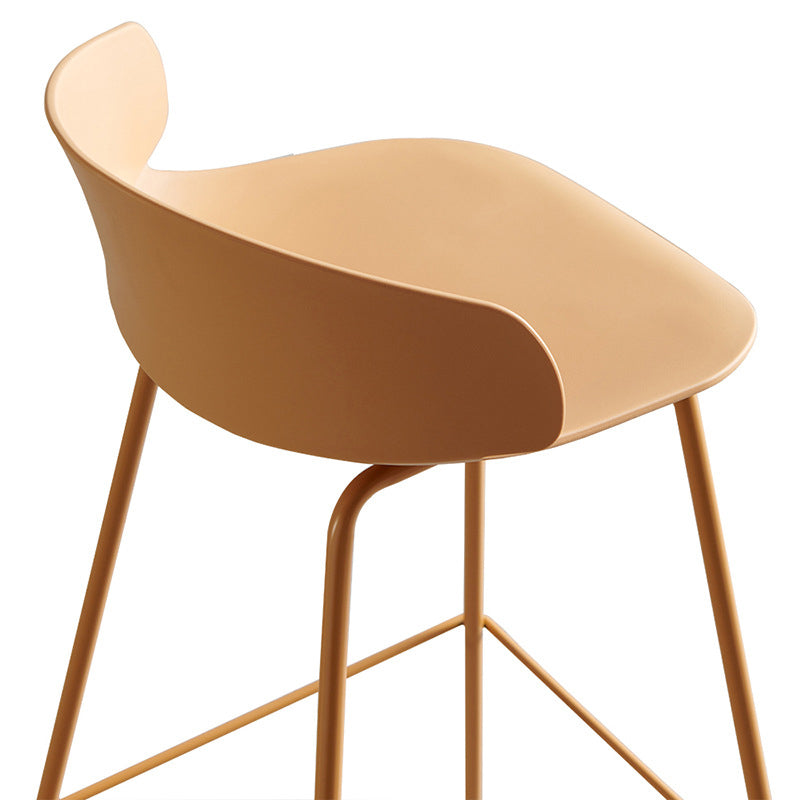 Scandinavian Plastic Metal Counter Stools Low Back Indoor Bar Stools with 4 Legs Clearhalo 'Bar Furniture' 'Bar Stools' 'bar_stools' 'furn' 'furn_bar_stools' 'furniture_bar_stools' 'Kitchen & Dining Furniture' 'kitchen&dining_furn' 'kitchen' 'kitchen_furn' Furniture' 4211596