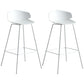 Scandinavian Plastic Metal Counter Stools Low Back Indoor Bar Stools with 4 Legs White 2 Piece Set Clearhalo 'Bar Furniture' 'Bar Stools' 'bar_stools' 'furn' 'furn_bar_stools' 'furniture_bar_stools' 'Kitchen & Dining Furniture' 'kitchen&dining_furn' 'kitchen' 'kitchen_furn' Furniture' 4211597