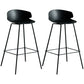 Scandinavian Plastic Metal Counter Stools Low Back Indoor Bar Stools with 4 Legs Black 2 Piece Set Clearhalo 'Bar Furniture' 'Bar Stools' 'bar_stools' 'furn' 'furn_bar_stools' 'furniture_bar_stools' 'Kitchen & Dining Furniture' 'kitchen&dining_furn' 'kitchen' 'kitchen_furn' Furniture' 4211599
