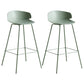 Scandinavian Plastic Metal Counter Stools Low Back Indoor Bar Stools with 4 Legs Gray-Green 2 Piece Set Clearhalo 'Bar Furniture' 'Bar Stools' 'bar_stools' 'furn' 'furn_bar_stools' 'furniture_bar_stools' 'Kitchen & Dining Furniture' 'kitchen&dining_furn' 'kitchen' 'kitchen_furn' Furniture' 4211601