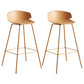 Scandinavian Plastic Metal Counter Stools Low Back Indoor Bar Stools with 4 Legs Yellow 2 Piece Set Clearhalo 'Bar Furniture' 'Bar Stools' 'bar_stools' 'furn' 'furn_bar_stools' 'furniture_bar_stools' 'Kitchen & Dining Furniture' 'kitchen&dining_furn' 'kitchen' 'kitchen_furn' Furniture' 4211604