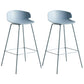 Scandinavian Plastic Metal Counter Stools Low Back Indoor Bar Stools with 4 Legs Gray-Blue 2 Piece Set Clearhalo 'Bar Furniture' 'Bar Stools' 'bar_stools' 'furn' 'furn_bar_stools' 'furniture_bar_stools' 'Kitchen & Dining Furniture' 'kitchen&dining_furn' 'kitchen' 'kitchen_furn' Furniture' 4211605
