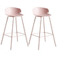 Scandinavian Plastic Metal Counter Stools Low Back Indoor Bar Stools with 4 Legs Pink 2 Piece Set Clearhalo 'Bar Furniture' 'Bar Stools' 'bar_stools' 'furn' 'furn_bar_stools' 'furniture_bar_stools' 'Kitchen & Dining Furniture' 'kitchen&dining_furn' 'kitchen' 'kitchen_furn' Furniture' 4211608