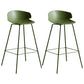 Scandinavian Plastic Metal Counter Stools Low Back Indoor Bar Stools with 4 Legs Green 2 Piece Set Clearhalo 'Bar Furniture' 'Bar Stools' 'bar_stools' 'furn' 'furn_bar_stools' 'furniture_bar_stools' 'Kitchen & Dining Furniture' 'kitchen&dining_furn' 'kitchen' 'kitchen_furn' Furniture' 4211609