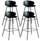 Scandinavian Plastic Metal Counter Stools Low Back Indoor Bar Stools with 4 Legs Black 4 Piece Set Clearhalo 'Bar Furniture' 'Bar Stools' 'bar_stools' 'furn' 'furn_bar_stools' 'furniture_bar_stools' 'Kitchen & Dining Furniture' 'kitchen&dining_furn' 'kitchen' 'kitchen_furn' Furniture' 4211611