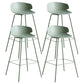 Scandinavian Plastic Metal Counter Stools Low Back Indoor Bar Stools with 4 Legs Gray-Green 4 Piece Set Clearhalo 'Bar Furniture' 'Bar Stools' 'bar_stools' 'furn' 'furn_bar_stools' 'furniture_bar_stools' 'Kitchen & Dining Furniture' 'kitchen&dining_furn' 'kitchen' 'kitchen_furn' Furniture' 4211612