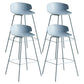 Scandinavian Plastic Metal Counter Stools Low Back Indoor Bar Stools with 4 Legs Gray-Blue 4 Piece Set Clearhalo 'Bar Furniture' 'Bar Stools' 'bar_stools' 'furn' 'furn_bar_stools' 'furniture_bar_stools' 'Kitchen & Dining Furniture' 'kitchen&dining_furn' 'kitchen' 'kitchen_furn' Furniture' 4211614