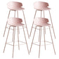 Scandinavian Plastic Metal Counter Stools Low Back Indoor Bar Stools with 4 Legs Pink 4 Piece Set Clearhalo 'Bar Furniture' 'Bar Stools' 'bar_stools' 'furn' 'furn_bar_stools' 'furniture_bar_stools' 'Kitchen & Dining Furniture' 'kitchen&dining_furn' 'kitchen' 'kitchen_furn' Furniture' 4211615