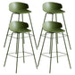 Scandinavian Plastic Metal Counter Stools Low Back Indoor Bar Stools with 4 Legs Green 4 Piece Set Clearhalo 'Bar Furniture' 'Bar Stools' 'bar_stools' 'furn' 'furn_bar_stools' 'furniture_bar_stools' 'Kitchen & Dining Furniture' 'kitchen&dining_furn' 'kitchen' 'kitchen_furn' Furniture' 4211616
