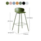 Scandinavian Plastic Metal Counter Stools Low Back Indoor Bar Stools with 4 Legs Clearhalo 'Bar Furniture' 'Bar Stools' 'bar_stools' 'furn' 'furn_bar_stools' 'furniture_bar_stools' 'Kitchen & Dining Furniture' 'kitchen&dining_furn' 'kitchen' 'kitchen_furn' Furniture' 4211617