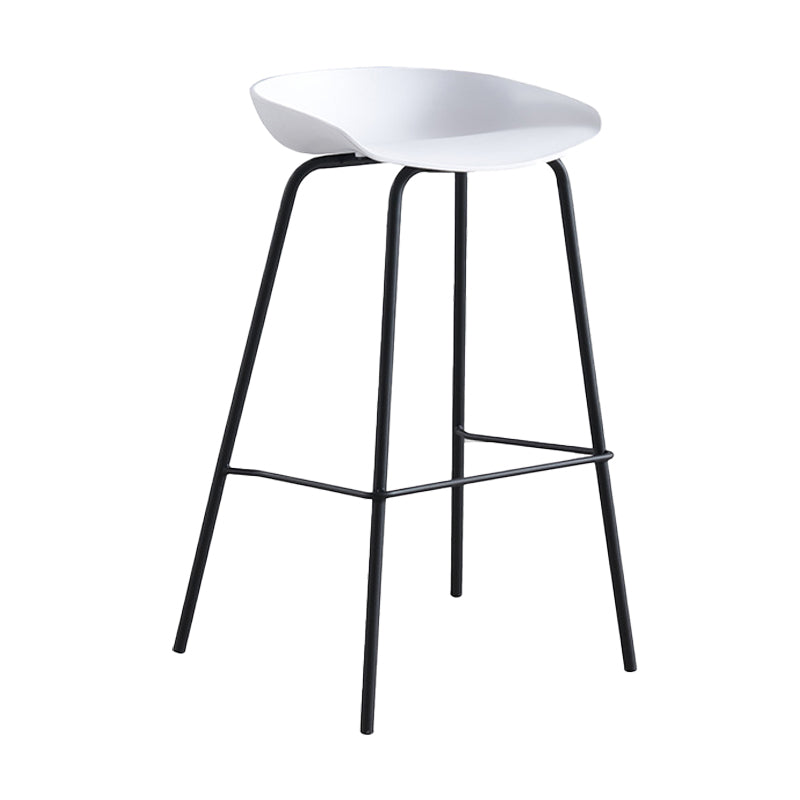 Scandinavian Metal Plastic Counter Stools Backless Bar Stools with Bucket Seat White 1 Piece Clearhalo 'Bar Furniture' 'Bar Stools' 'bar_stools' 'furn' 'furn_bar_stools' 'furniture_bar_stools' 'Kitchen & Dining Furniture' 'kitchen&dining_furn' 'kitchen' 'kitchen_furn' Furniture' 4211638