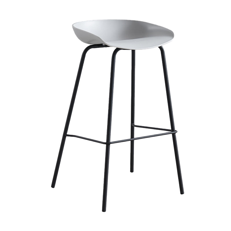 Scandinavian Metal Plastic Counter Stools Backless Bar Stools with Bucket Seat Grey 1 Piece Clearhalo 'Bar Furniture' 'Bar Stools' 'bar_stools' 'furn' 'furn_bar_stools' 'furniture_bar_stools' 'Kitchen & Dining Furniture' 'kitchen&dining_furn' 'kitchen' 'kitchen_furn' Furniture' 4211642