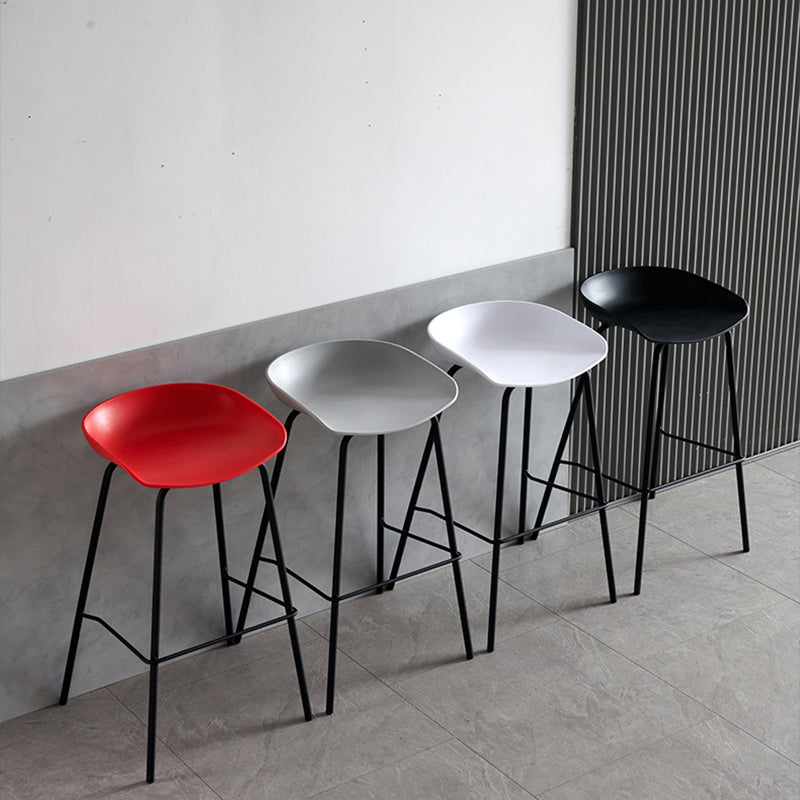 Scandinavian Metal Plastic Counter Stools Backless Bar Stools with Bucket Seat Clearhalo 'Bar Furniture' 'Bar Stools' 'bar_stools' 'furn' 'furn_bar_stools' 'furniture_bar_stools' 'Kitchen & Dining Furniture' 'kitchen&dining_furn' 'kitchen' 'kitchen_furn' Furniture' 4211643