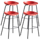 Scandinavian Metal Plastic Counter Stools Backless Bar Stools with Bucket Seat Red 4 Piece Set Clearhalo 'Bar Furniture' 'Bar Stools' 'bar_stools' 'furn' 'furn_bar_stools' 'furniture_bar_stools' 'Kitchen & Dining Furniture' 'kitchen&dining_furn' 'kitchen' 'kitchen_furn' Furniture' 4211657