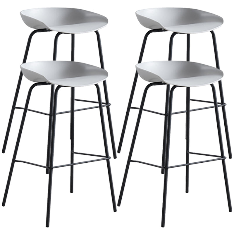 Scandinavian Metal Plastic Counter Stools Backless Bar Stools with Bucket Seat Grey 4 Piece Set Clearhalo 'Bar Furniture' 'Bar Stools' 'bar_stools' 'furn' 'furn_bar_stools' 'furniture_bar_stools' 'Kitchen & Dining Furniture' 'kitchen&dining_furn' 'kitchen' 'kitchen_furn' Furniture' 4211658