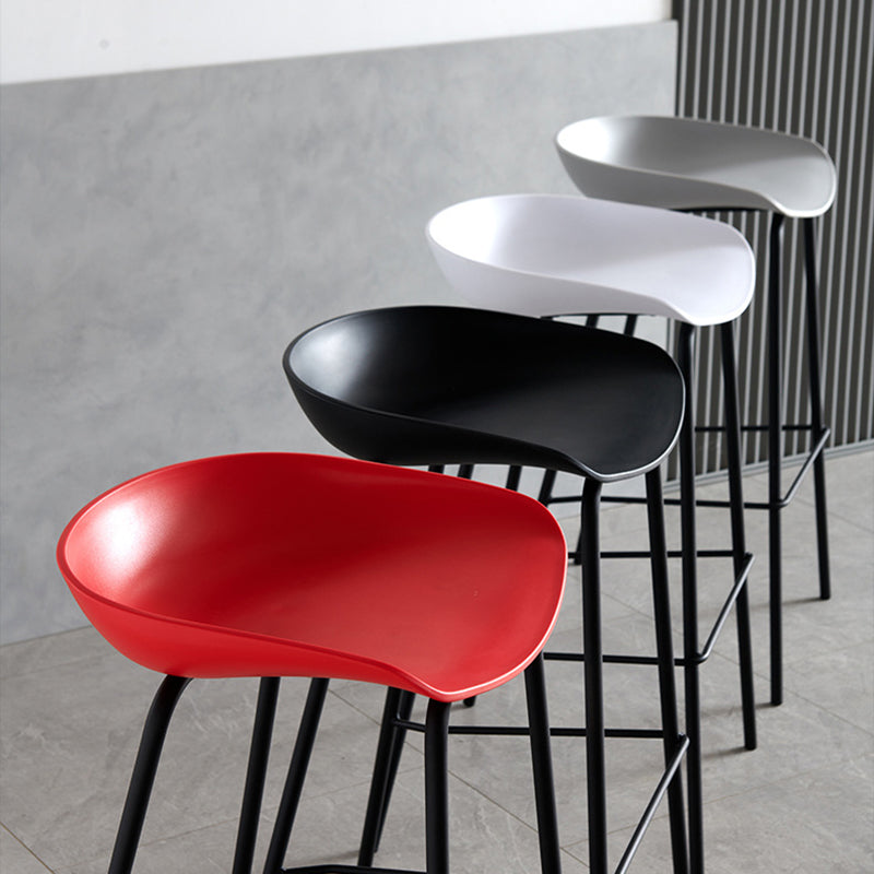 Scandinavian Metal Plastic Counter Stools Backless Bar Stools with Bucket Seat Clearhalo 'Bar Furniture' 'Bar Stools' 'bar_stools' 'furn' 'furn_bar_stools' 'furniture_bar_stools' 'Kitchen & Dining Furniture' 'kitchen&dining_furn' 'kitchen' 'kitchen_furn' Furniture' 4211659