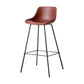 Black Metal Leather Bar Stool Scandinavian Low Back Bristol Counter Stool with Bucket Seat Dark Red 1 Piece Clearhalo 'Bar Furniture' 'Bar Stools' 'bar_stools' 'furn' 'furn_bar_stools' 'furniture_bar_stools' 'Kitchen & Dining Furniture' 'kitchen&dining_furn' 'kitchen' 'kitchen_furn' Furniture' 4211664