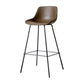 Black Metal Leather Bar Stool Scandinavian Low Back Bristol Counter Stool with Bucket Seat Dark Coffee 1 Piece Clearhalo 'Bar Furniture' 'Bar Stools' 'bar_stools' 'furn' 'furn_bar_stools' 'furniture_bar_stools' 'Kitchen & Dining Furniture' 'kitchen&dining_furn' 'kitchen' 'kitchen_furn' Furniture' 4211668