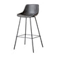 Black Metal Leather Bar Stool Scandinavian Low Back Bristol Counter Stool with Bucket Seat Dark Gray 1 Piece Clearhalo 'Bar Furniture' 'Bar Stools' 'bar_stools' 'furn' 'furn_bar_stools' 'furniture_bar_stools' 'Kitchen & Dining Furniture' 'kitchen&dining_furn' 'kitchen' 'kitchen_furn' Furniture' 4211671