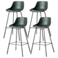 Black Metal Leather Bar Stool Scandinavian Low Back Bristol Counter Stool with Bucket Seat Blackish Green 4 Piece Set Clearhalo 'Bar Furniture' 'Bar Stools' 'bar_stools' 'furn' 'furn_bar_stools' 'furniture_bar_stools' 'Kitchen & Dining Furniture' 'kitchen&dining_furn' 'kitchen' 'kitchen_furn' Furniture' 4211683
