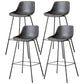 Black Metal Leather Bar Stool Scandinavian Low Back Bristol Counter Stool with Bucket Seat Dark Gray 4 Piece Set Clearhalo 'Bar Furniture' 'Bar Stools' 'bar_stools' 'furn' 'furn_bar_stools' 'furniture_bar_stools' 'Kitchen & Dining Furniture' 'kitchen&dining_furn' 'kitchen' 'kitchen_furn' Furniture' 4211687