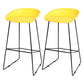 Scandinavian Steel Plastic Counter Stools Backless Bar Stools with Bucket Seat (Set of 2) Black Yellow 2 Piece Set Clearhalo 'Bar Furniture' 'Bar Stools' 'bar_stools' 'furn' 'furn_bar_stools' 'furniture_bar_stools' 'Kitchen & Dining Furniture' 'kitchen&dining_furn' 'kitchen' 'kitchen_furn' Furniture' 4211692