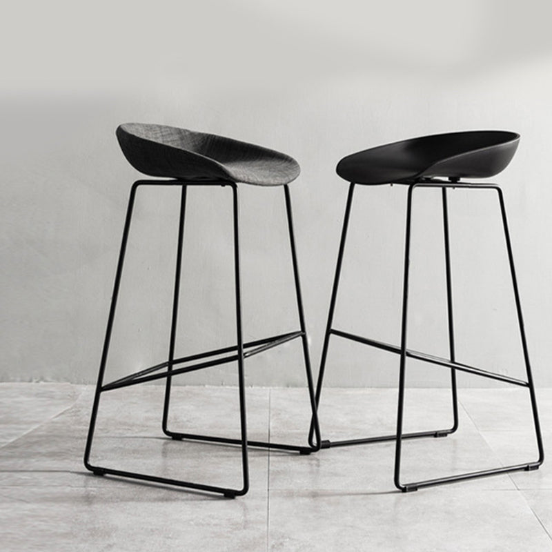 Scandinavian Steel Plastic Counter Stools Backless Bar Stools with Bucket Seat (Set of 2) Clearhalo 'Bar Furniture' 'Bar Stools' 'bar_stools' 'furn' 'furn_bar_stools' 'furniture_bar_stools' 'Kitchen & Dining Furniture' 'kitchen&dining_furn' 'kitchen' 'kitchen_furn' Furniture' 4211695