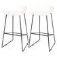 Scandinavian Steel Plastic Counter Stools Backless Bar Stools with Bucket Seat (Set of 2) Black White 2 Piece Set Clearhalo 'Bar Furniture' 'Bar Stools' 'bar_stools' 'furn' 'furn_bar_stools' 'furniture_bar_stools' 'Kitchen & Dining Furniture' 'kitchen&dining_furn' 'kitchen' 'kitchen_furn' Furniture' 4211698