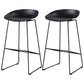 Scandinavian Steel Plastic Counter Stools Backless Bar Stools with Bucket Seat (Set of 2) Black Black 2 Piece Set Clearhalo 'Bar Furniture' 'Bar Stools' 'bar_stools' 'furn' 'furn_bar_stools' 'furniture_bar_stools' 'Kitchen & Dining Furniture' 'kitchen&dining_furn' 'kitchen' 'kitchen_furn' Furniture' 4211699