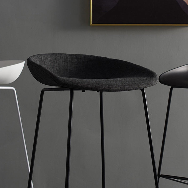 Scandinavian Steel Plastic Counter Stools Backless Bar Stools with Bucket Seat (Set of 2) Clearhalo 'Bar Furniture' 'Bar Stools' 'bar_stools' 'furn' 'furn_bar_stools' 'furniture_bar_stools' 'Kitchen & Dining Furniture' 'kitchen&dining_furn' 'kitchen' 'kitchen_furn' Furniture' 4211702