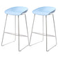 Scandinavian Steel Plastic Counter Stools Backless Bar Stools with Bucket Seat (Set of 2) White Blue 2 Piece Set Clearhalo 'Bar Furniture' 'Bar Stools' 'bar_stools' 'furn' 'furn_bar_stools' 'furniture_bar_stools' 'Kitchen & Dining Furniture' 'kitchen&dining_furn' 'kitchen' 'kitchen_furn' Furniture' 4211705