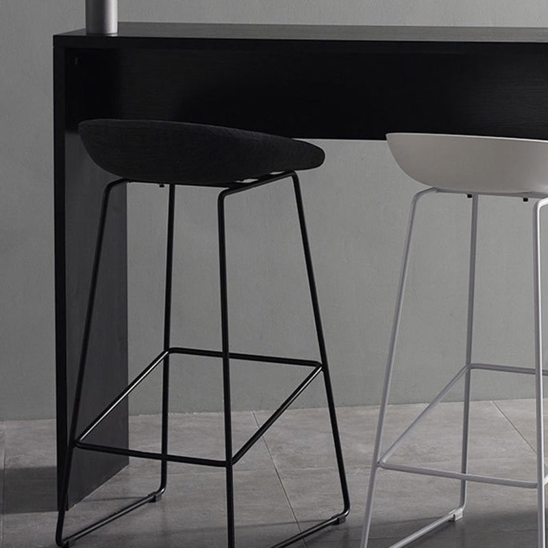 Scandinavian Steel Plastic Counter Stools Backless Bar Stools with Bucket Seat (Set of 2) Clearhalo 'Bar Furniture' 'Bar Stools' 'bar_stools' 'furn' 'furn_bar_stools' 'furniture_bar_stools' 'Kitchen & Dining Furniture' 'kitchen&dining_furn' 'kitchen' 'kitchen_furn' Furniture' 4211708