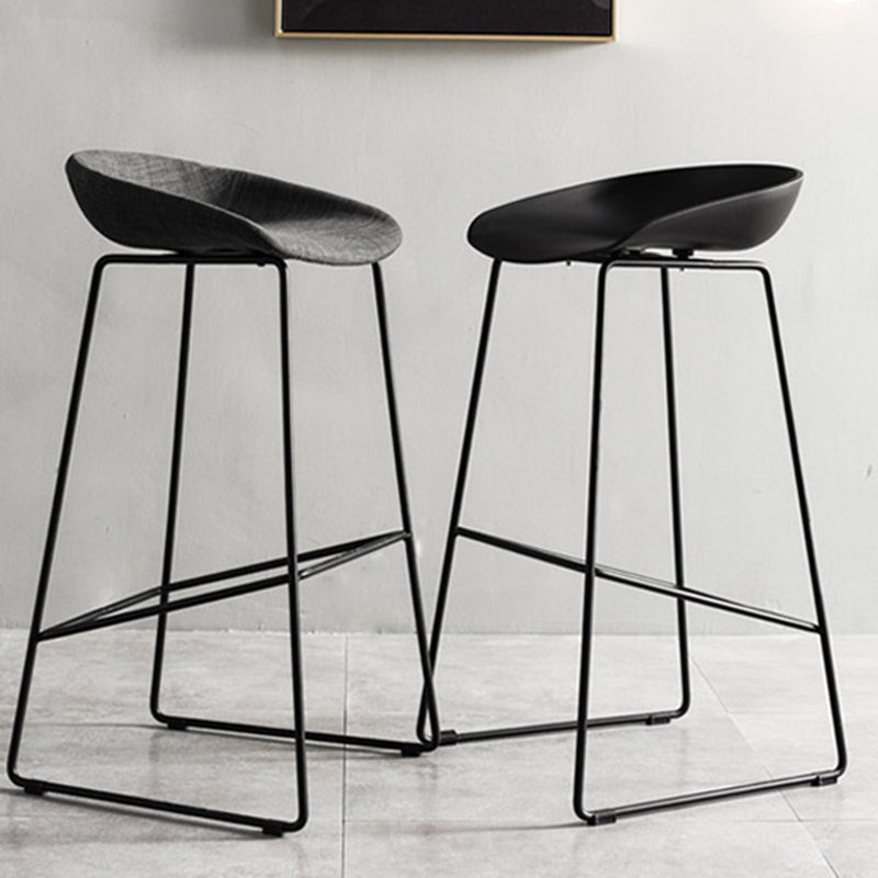 Scandinavian Steel Plastic Counter Stools Backless Bar Stools with Bucket Seat (Set of 2) Clearhalo 'Bar Furniture' 'Bar Stools' 'bar_stools' 'furn' 'furn_bar_stools' 'furniture_bar_stools' 'Kitchen & Dining Furniture' 'kitchen&dining_furn' 'kitchen' 'kitchen_furn' Furniture' 4211710