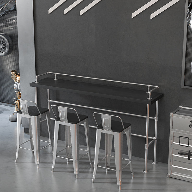 Industrial Silver Counter Stools Iron Wooden Bar Stools with Square Seat Clearhalo 'Bar Furniture' 'Bar Stools' 'bar_stools' 'furn' 'furn_bar_stools' 'furniture_bar_stools' 'Kitchen & Dining Furniture' 'kitchen&dining_furn' 'kitchen' 'kitchen_furn' Furniture' 4211713