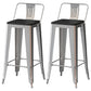 Industrial Silver Counter Stools Iron Wooden Bar Stools with Square Seat 2 Piece Set Clearhalo 'Bar Furniture' 'Bar Stools' 'bar_stools' 'furn' 'furn_bar_stools' 'furniture_bar_stools' 'Kitchen & Dining Furniture' 'kitchen&dining_furn' 'kitchen' 'kitchen_furn' Furniture' 4211714