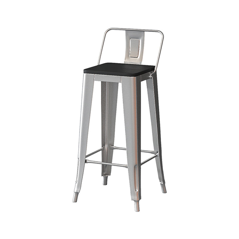 Industrial Silver Counter Stools Iron Wooden Bar Stools with Square Seat 1 Piece Clearhalo 'Bar Furniture' 'Bar Stools' 'bar_stools' 'furn' 'furn_bar_stools' 'furniture_bar_stools' 'Kitchen & Dining Furniture' 'kitchen&dining_furn' 'kitchen' 'kitchen_furn' Furniture' 4211719