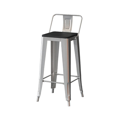 Industrial Silver Counter Stools Iron Wooden Bar Stools with Square Seat 1 Piece Clearhalo 'Bar Furniture' 'Bar Stools' 'bar_stools' 'furn' 'furn_bar_stools' 'furniture_bar_stools' 'Kitchen & Dining Furniture' 'kitchen&dining_furn' 'kitchen' 'kitchen_furn' Furniture' 4211719